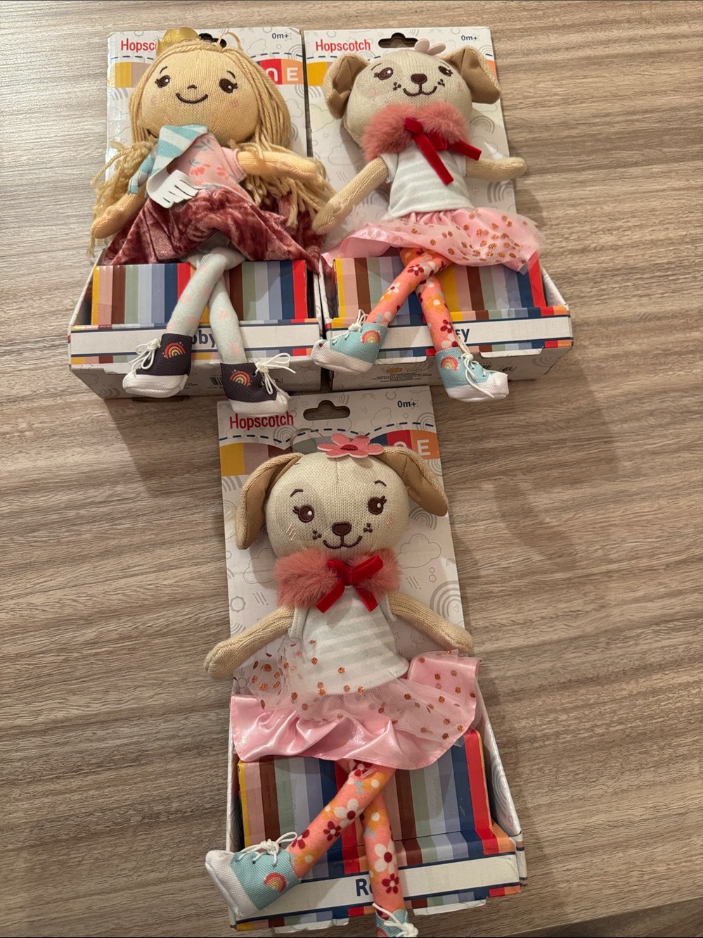 Hopscotch Lane 13 inch Soft Bodied Gloppy Doll. Set of 3. NEW